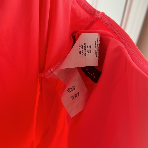 La Blanca Hot Coral Island Goddess Rouched One Piece Swimsuit - Picture 8 of 10